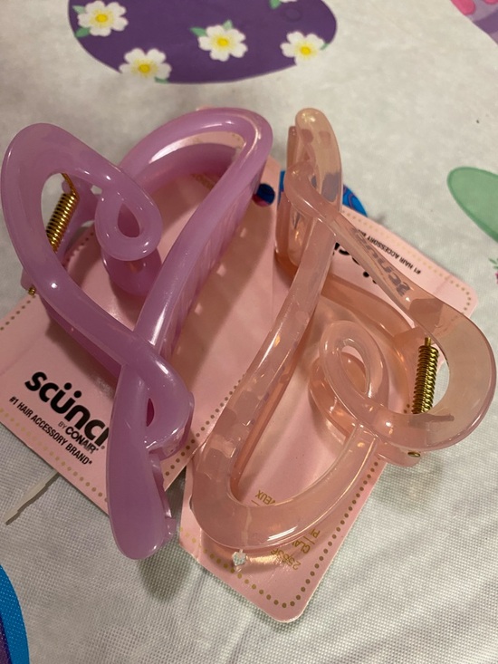 scunci Accessories - scunci Pastel Lavender and Peach Hair Claw Clips